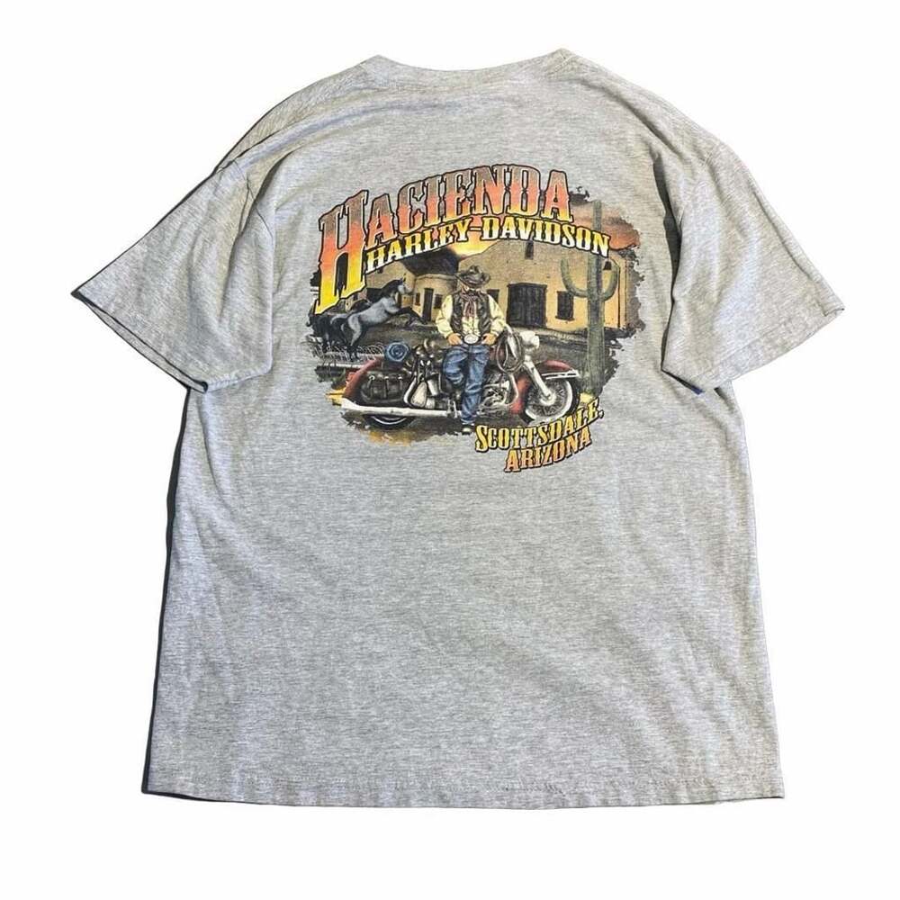 Harley Davidson Hacienda Scottsdale Arizona Graphic Pocket T-Shirt Gray L